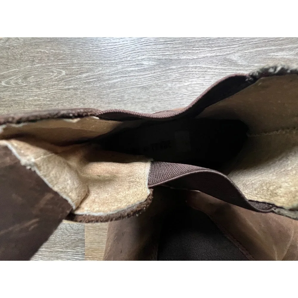 Line of Trade Chelsea‎ Boots Mens Size 8 Brown Leather Rugged Lug Sole Pull On